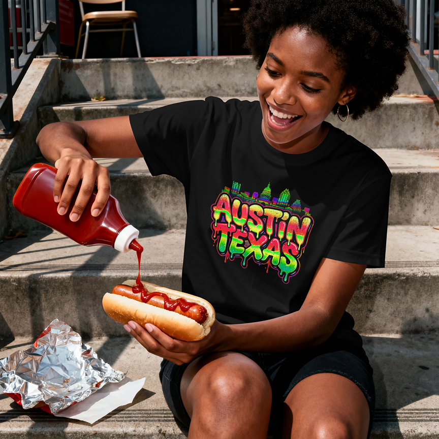 Austin Texas Color Splash Graphic T-Shirt