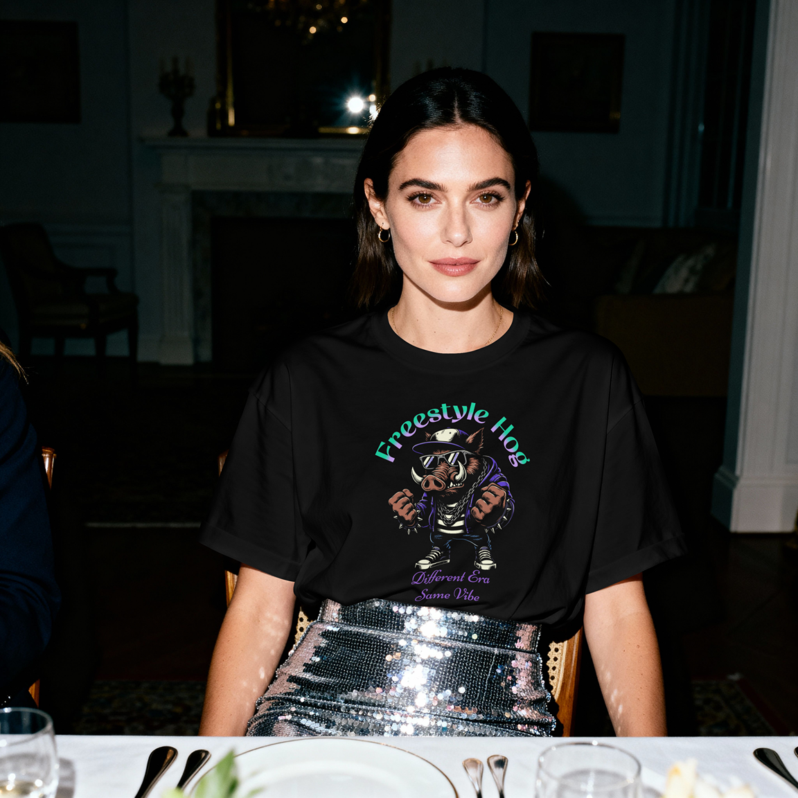 Freestyle Hog 80s Underground T-Shirt – Retro Electronic Dance Culture Tee