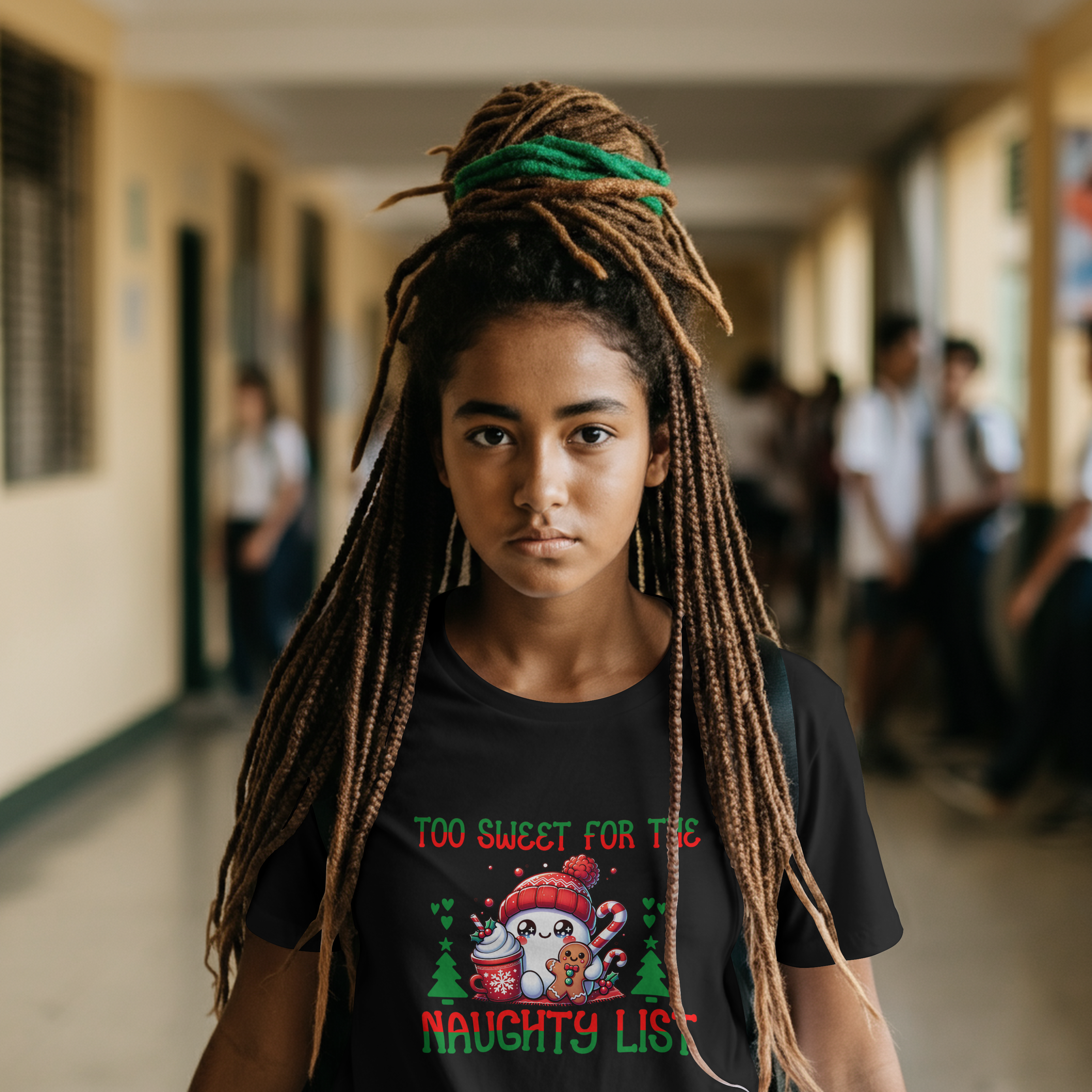 Too Sweet for the Naughty List T-Shirt – Cute Christmas Marshmallow & Gingerbread Holiday Tee